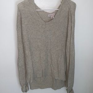 tan sweater